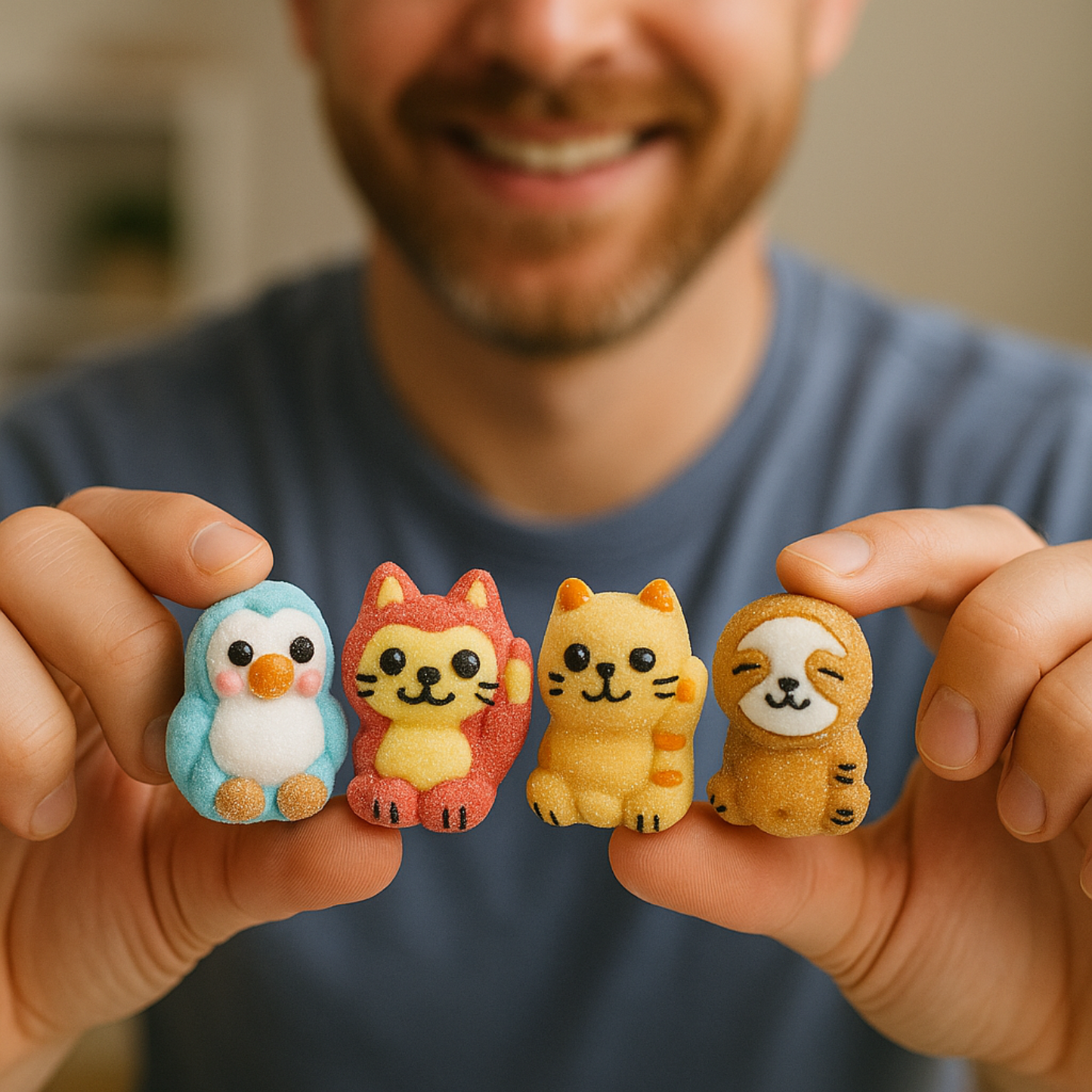 Fluffimals 4 Pcs Each Pack Edible Marshmallow Friends | Colorful 3D Animal-Shaped Candy Treats with Unique Flavors | Fun Character Snacks for Kids | Novelty Gift Set & Collectible Sweet Marshmallow Bites