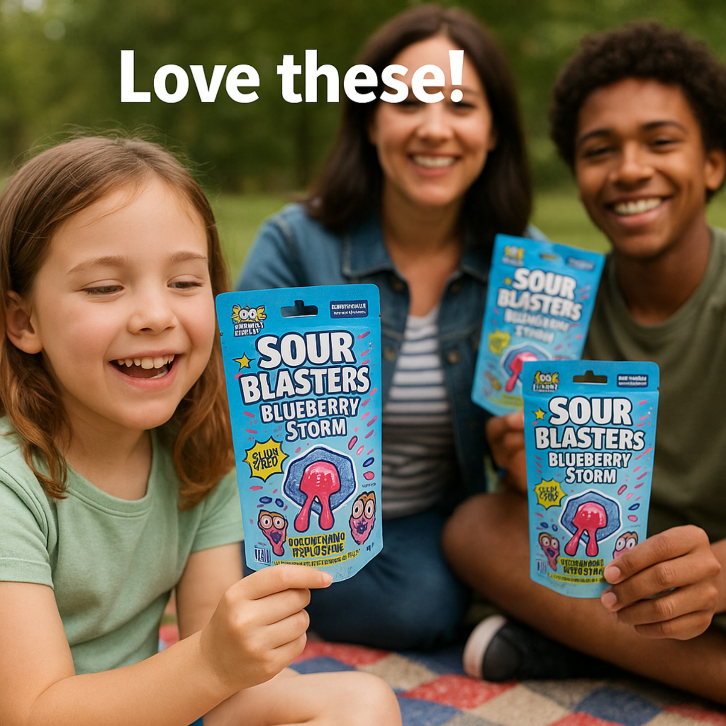 Sour Blasters Blueberry Flavored Sour Gummies - Blueberry Storm Flavor Sour Gummies 2 Packs Each 5.29 Oz • Sour Blasters • Super Sour Burst • Juicy Filled Candy • Intense Flavor Explosion