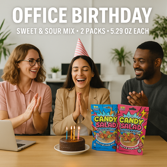 2 Packs Sweet & Sour Gummies – Mixed Candy Salad Gummies – Fun Shapes – 5.29oz Bags – Flavor Burst Chewy Treats