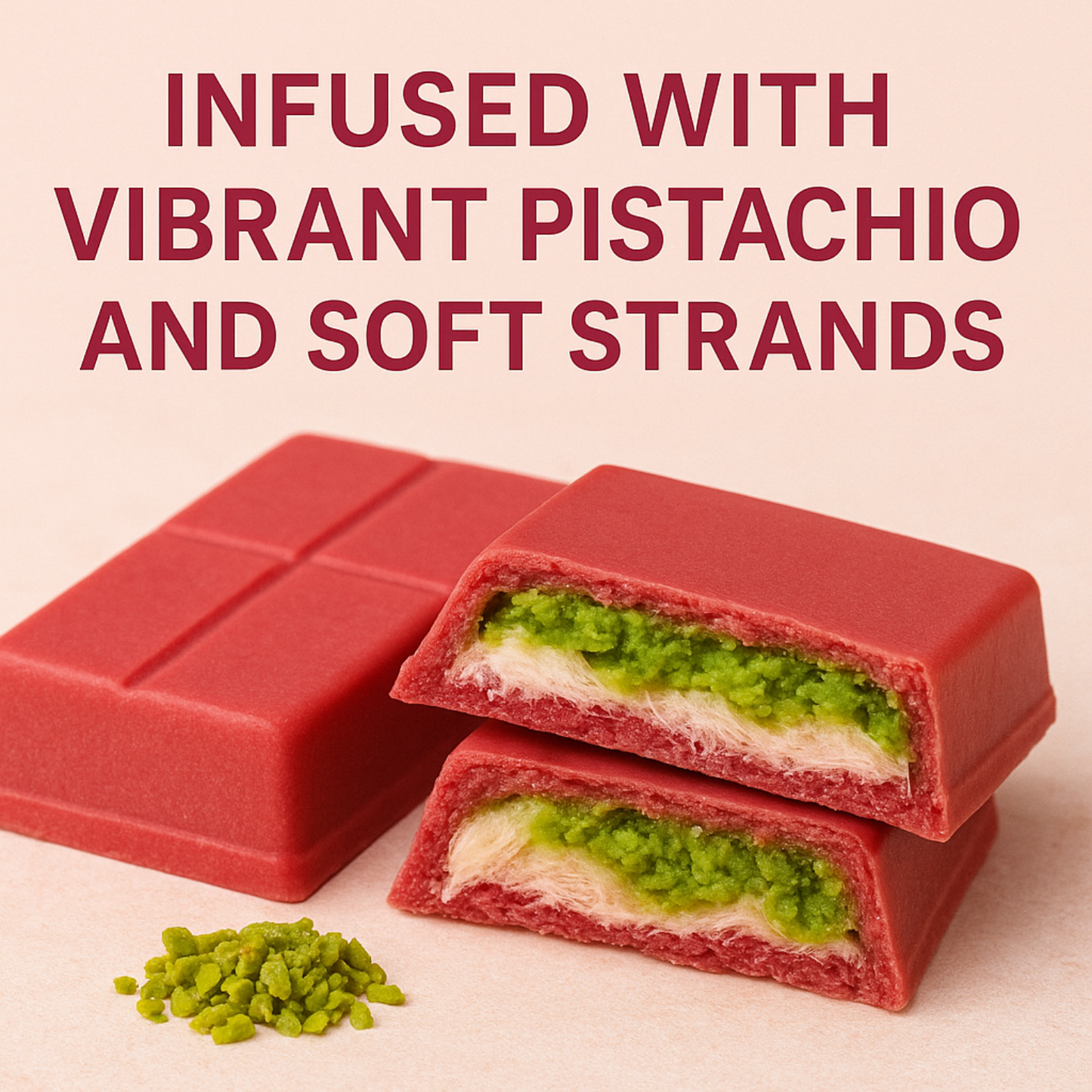 2 Pack 2.65 Oz Angel Hair Pink Chocolate Bars  🍫 Viral Pink Milk Chocolate with Cotton Candy & Pistachio Cream ✨ Trending Gourmet Snack Gift