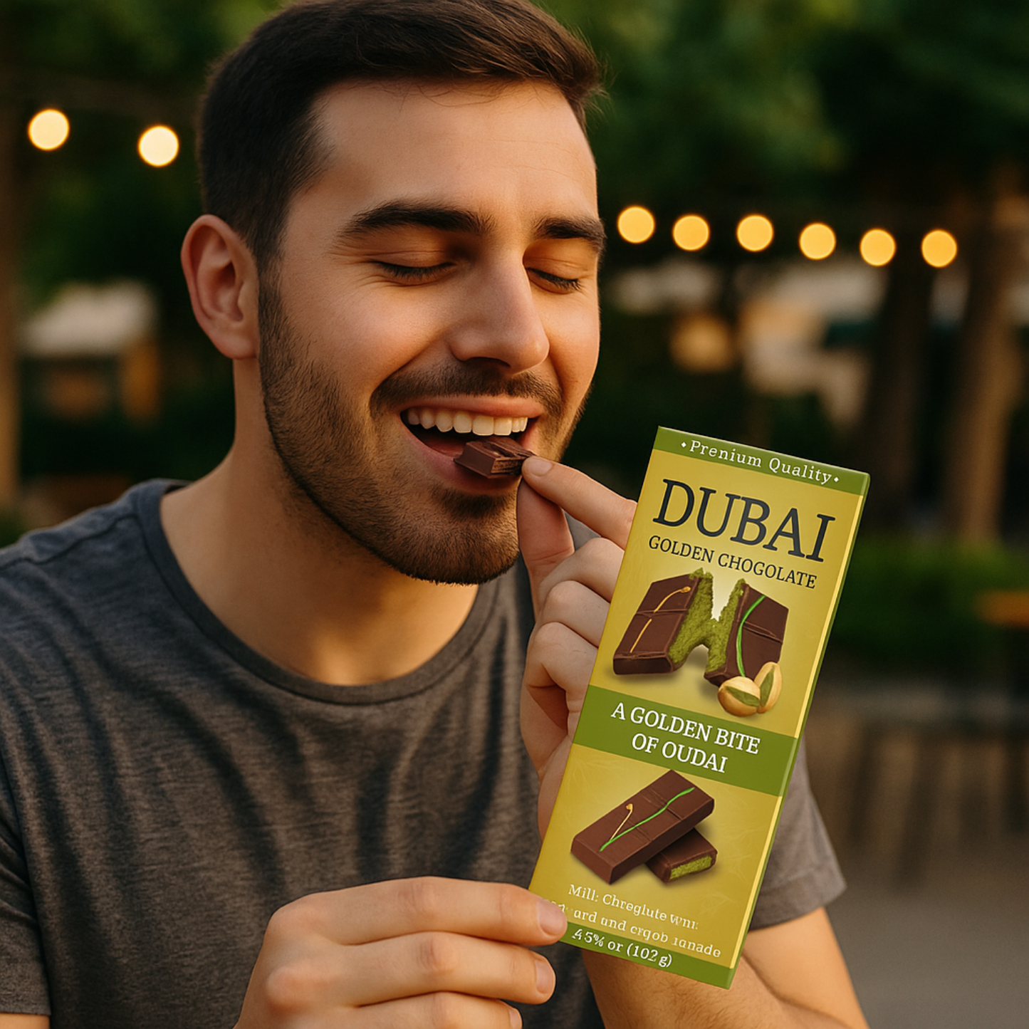 Dubai Chocolate Bars 2 Pack – Premium Milk Chocolate with Pistachio & Kunefe Filling | Luxury Exotic Treats | Golden Bite of Dubai