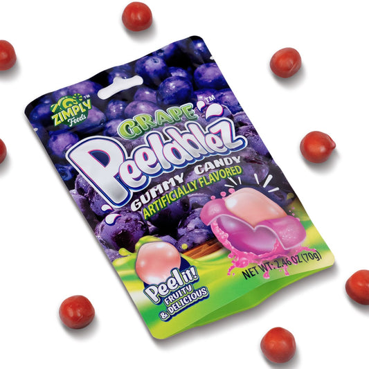 3 Pack Peelable Grape Gummies - 2.46 Oz Ea - 4D Peeling Gummy Candy Fruity Snack