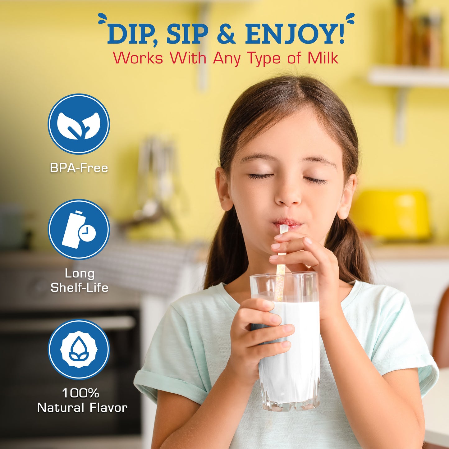 Milk Flavoring Straws 4 Packs 5 Ea Chocolate, Strawberry, Cookies & Cream, Cotton Candy