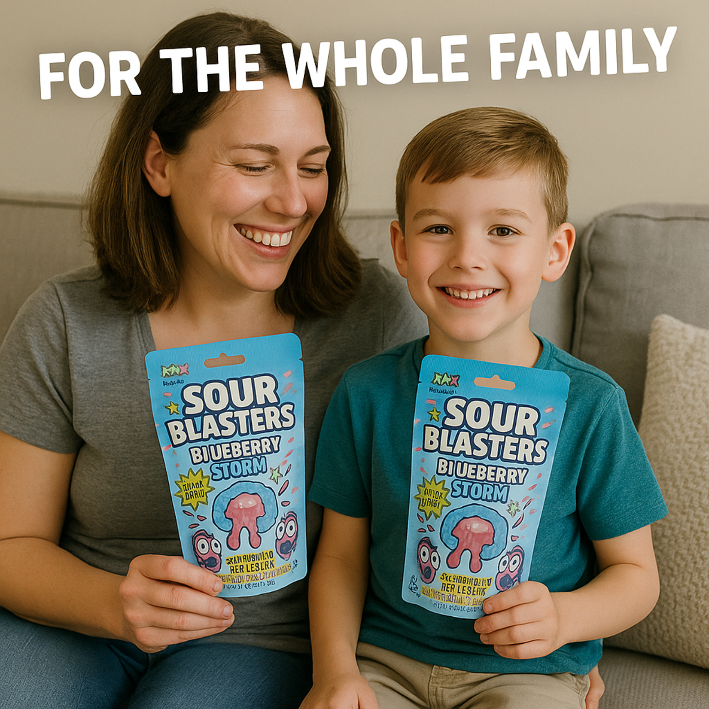 Sour Blasters Blueberry Flavored Sour Gummies - Blueberry Storm Flavor Sour Gummies 2 Packs Each 5.29 Oz • Sour Blasters  • Super Sour Burst • Juicy Filled Candy • Intense Flavor Explosion