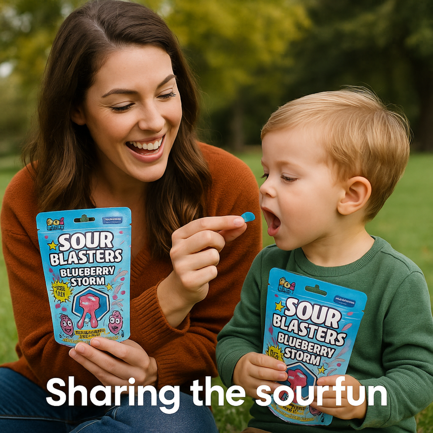 Sour Blasters Blueberry Flavored Sour Gummies - Blueberry Storm Flavor Sour Gummies 2 Packs Each 5.29 Oz • Sour Blasters  • Super Sour Burst • Juicy Filled Candy • Intense Flavor Explosion