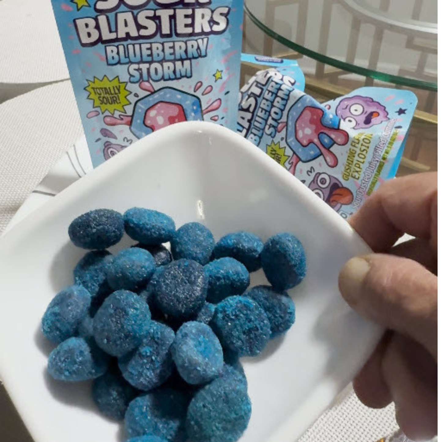 Sour Blasters Blueberry Flavored Sour Gummies - Blueberry Storm Flavor Sour Gummies 2 Packs Each 5.29 Oz • Sour Blasters  • Super Sour Burst • Juicy Filled Candy • Intense Flavor Explosion
