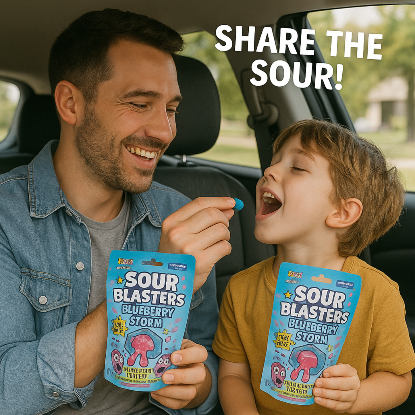 Sour Blasters Blueberry Flavored Sour Gummies - Blueberry Storm Flavor Sour Gummies 2 Packs Each 5.29 Oz • Sour Blasters  • Super Sour Burst • Juicy Filled Candy • Intense Flavor Explosion