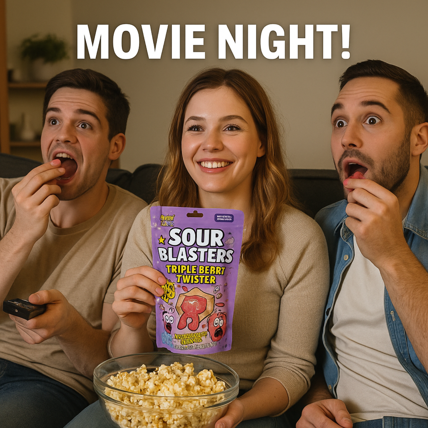 Sour Blasters Extreme Sour Triple Berry Gummies • 2 Packs Each 5.29 Oz Each • Juicy Liquid Center • Super Sour Blast Candy Challenge • Flavor Explosion Treat