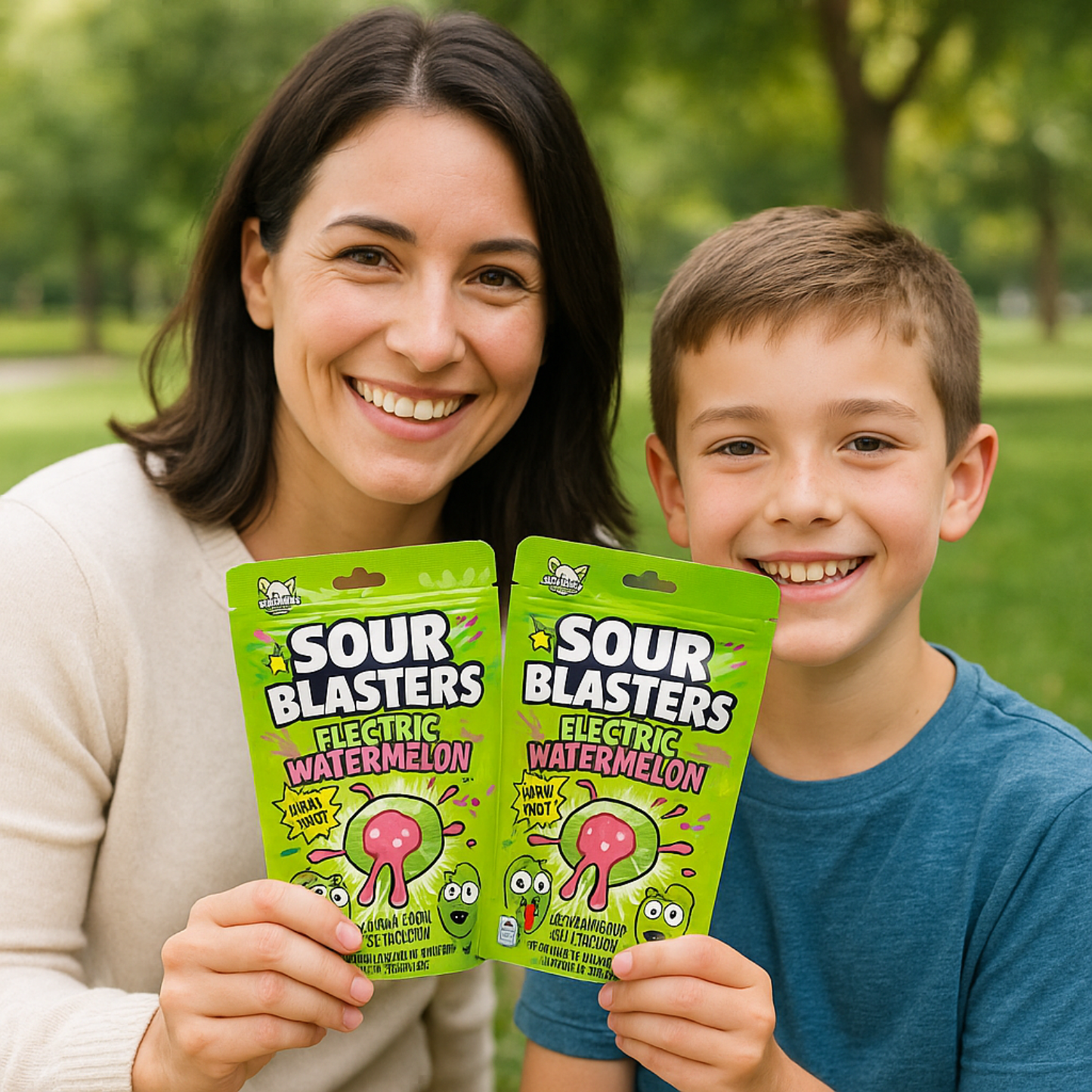 Sour Blasters Extreme Sour Electric Watermelon Gummies • 2 Packs Each 5.29 Oz Each • Juicy Liquid Center • Super Sour Blast Candy Challenge • Flavor Explosion Treat