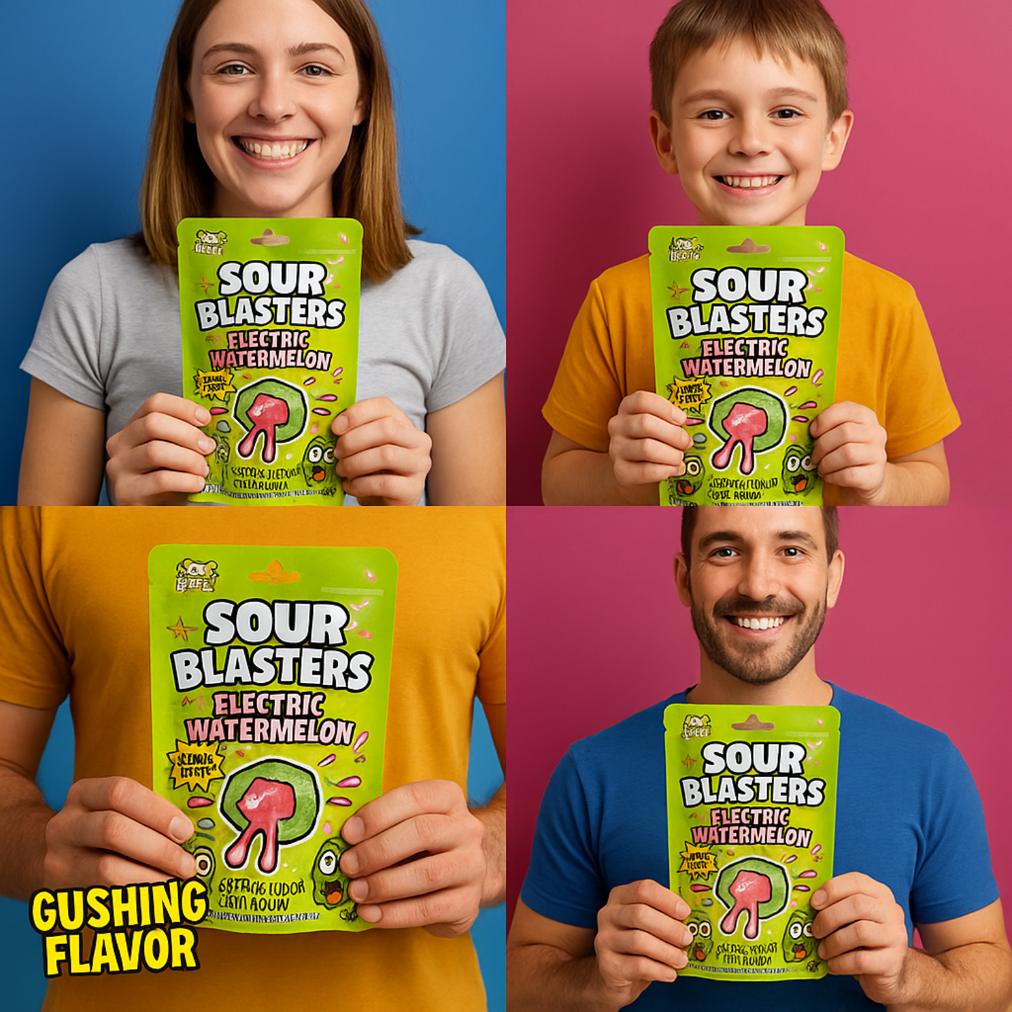 Sour Blasters Extreme Sour Electric Watermelon Gummies • 2 Packs Each 5.29 Oz Each • Juicy Liquid Center • Super Sour Blast Candy Challenge • Flavor Explosion Treat