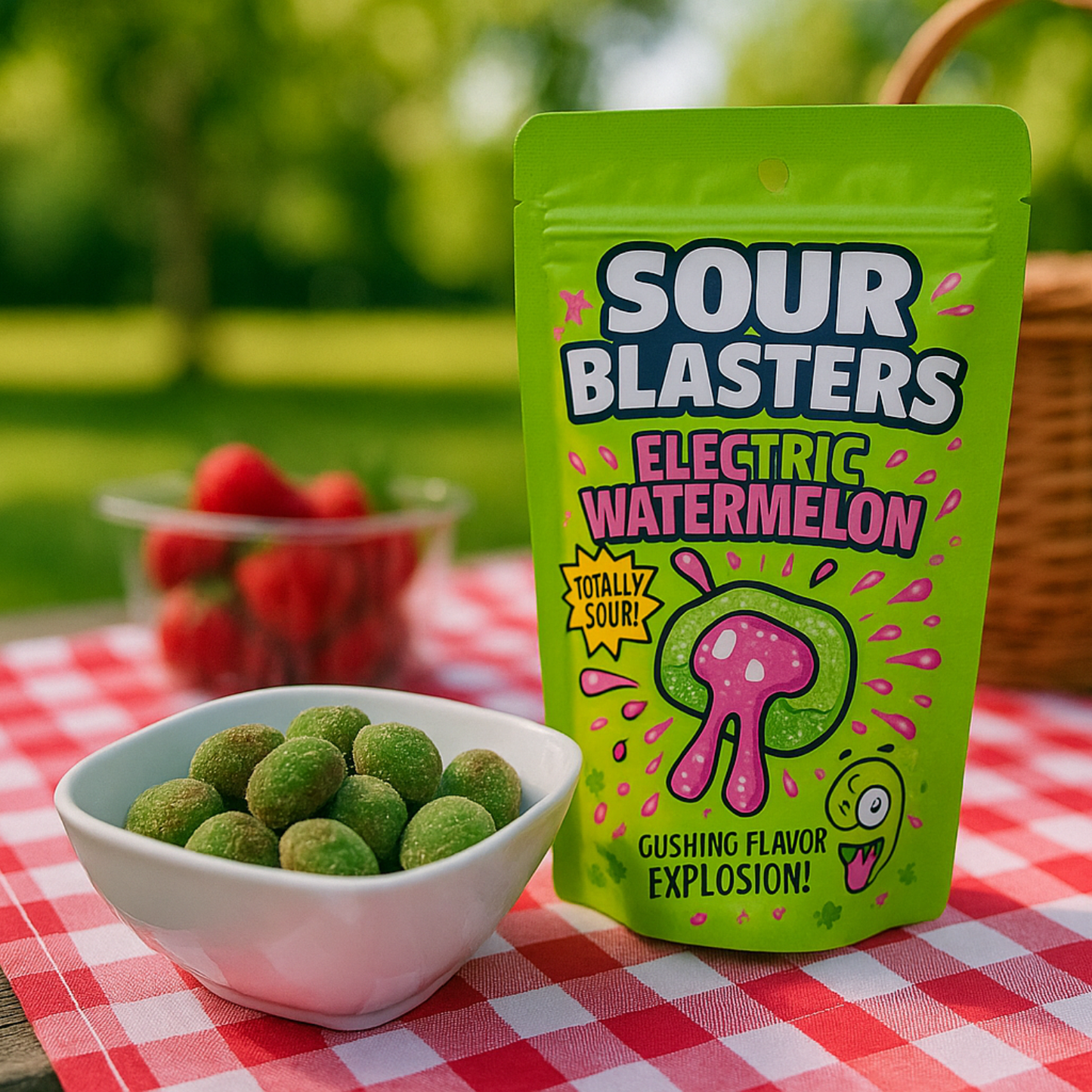 Sour Blasters Extreme Sour Electric Watermelon Gummies • 2 Packs Each 5.29 Oz Each • Juicy Liquid Center • Super Sour Blast Candy Challenge • Flavor Explosion Treat