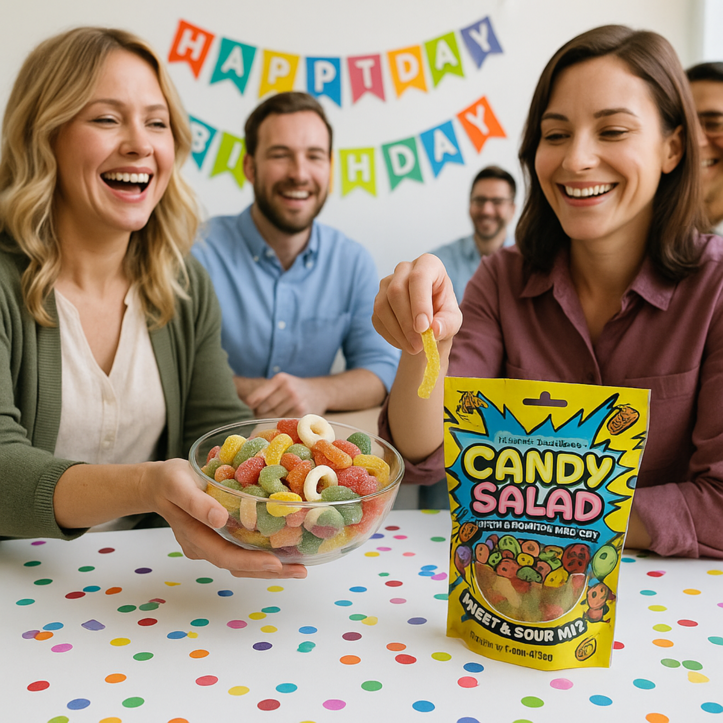 2 Packs Sweet & Sour Gummies – Mixed Candy Salad Gummies – Fun Shapes – 5.29oz Bags – Flavor Burst Chewy Treats