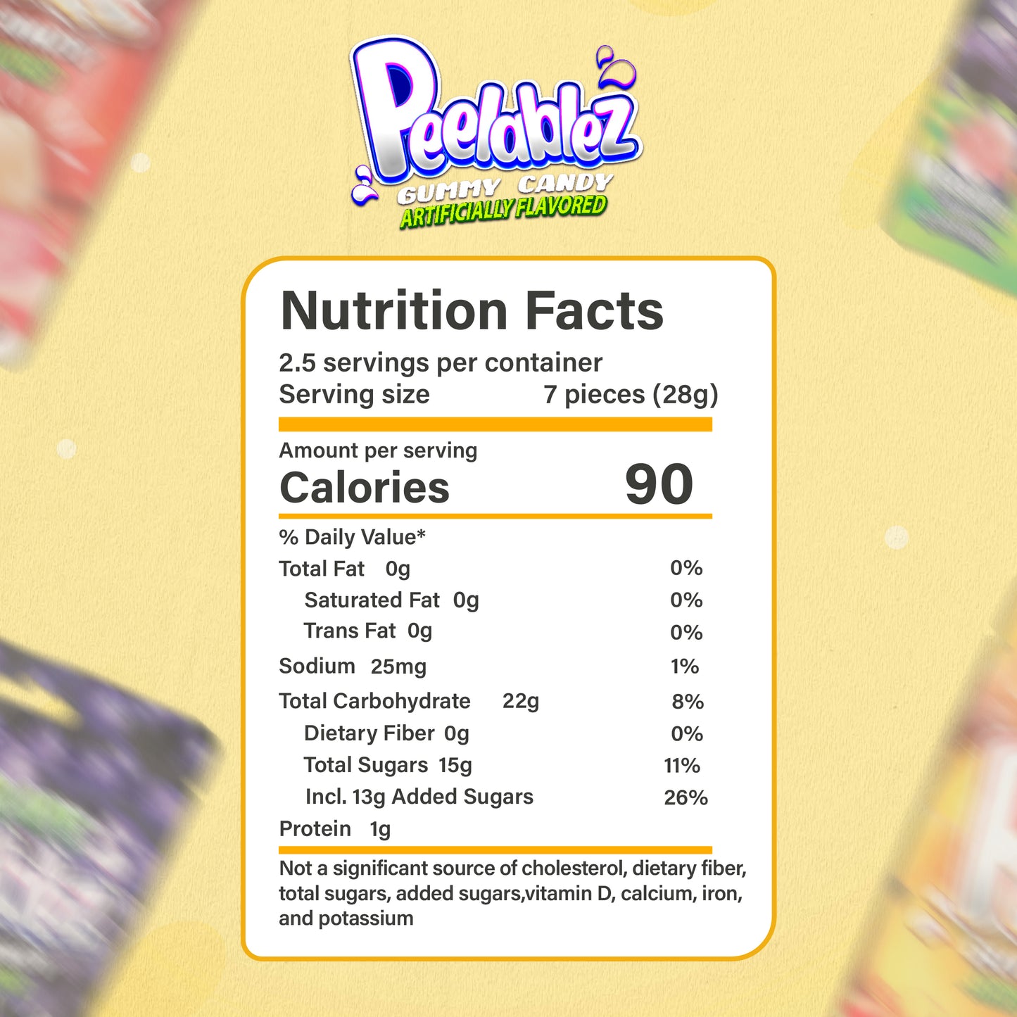 3 Pack Peelable Mango Gummies - 2.46 Oz Ea - 4D Peeling Gummy Candy Fruity Snack